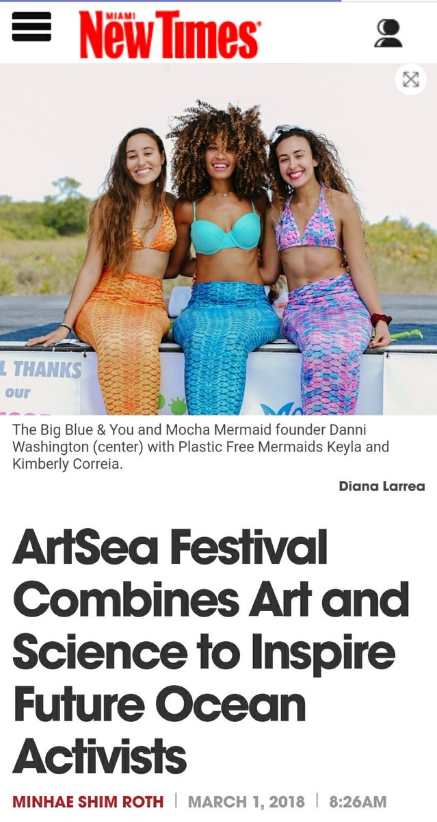andrianaoliva's tweet photo. #ArtSea2018 x @BigBlueandYou featured in @MiamiNewTimes! #Thanks to @the_minhae for the awesome coverage! #MiamiIsNotPlastic #TeamBigBlue @danniwashington #digitalmedia #miami #miamidade #oceans https://t.co/IHujDTzAVb https://t.co/W1NvDOHKOf