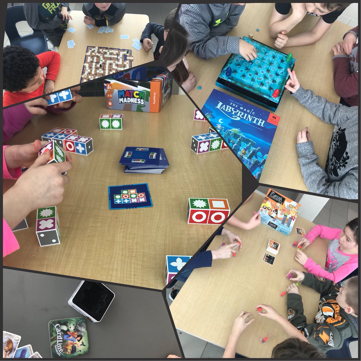 MustangMsBrown's tweet photo. Friday Fun @MWrightMustangs trying out some new games with @CRachuk! #matchmadness #cardline #dreureka #ghostblitz https://t.co/bFSvwqvbDi