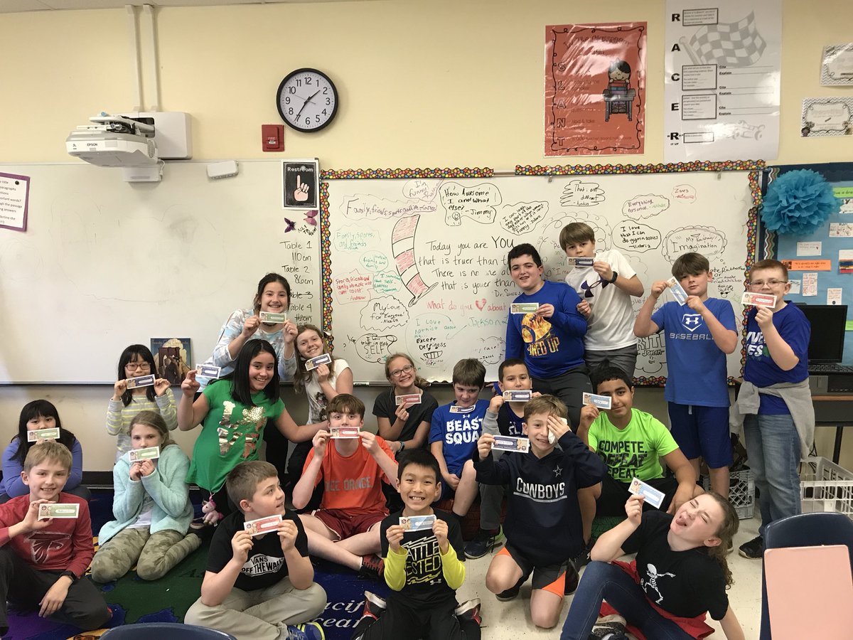 SBStorr's tweet photo. Block 2 celebrates reaching their AR goal with free pizza coupons. https://t.co/JHbUi0lyL5