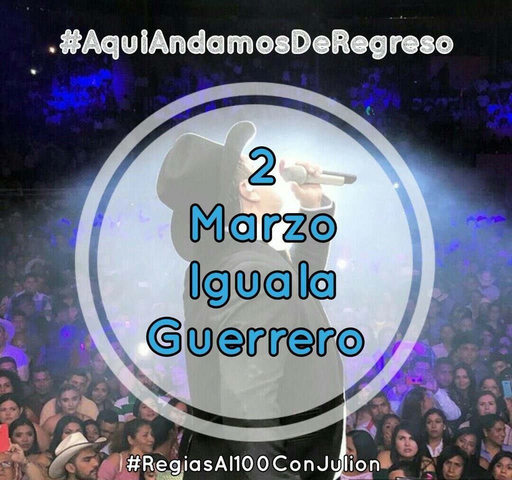 aaraceli84's tweet photo. Hoy hoy 2 de Marzo llega @julionalvarez y Su Norteño Banda a #IgualaGuerrero con su Gira #AquiAndamosDeRegreso #RegiasAl100conJuluonAlvarez @EEnrique_F @RegiasdeJulion https://t.co/jQDBqFIzzl