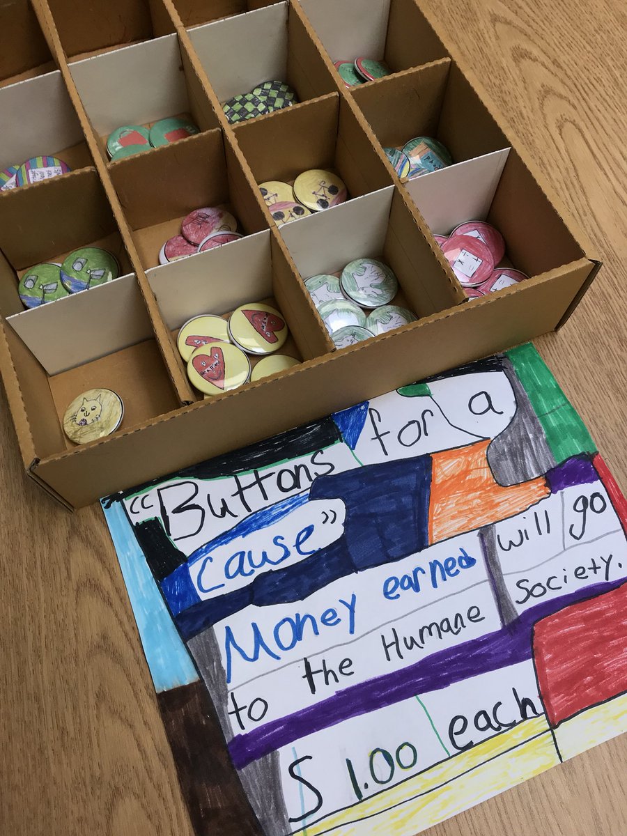 HeritageCreates's tweet photo. Buttons for a Cause is getting ready to launch next week. So excited to be collaborating with @ResourceRedding on this PBL opportunity for our students! #heritagelearn https://t.co/DNR7eCD2cX