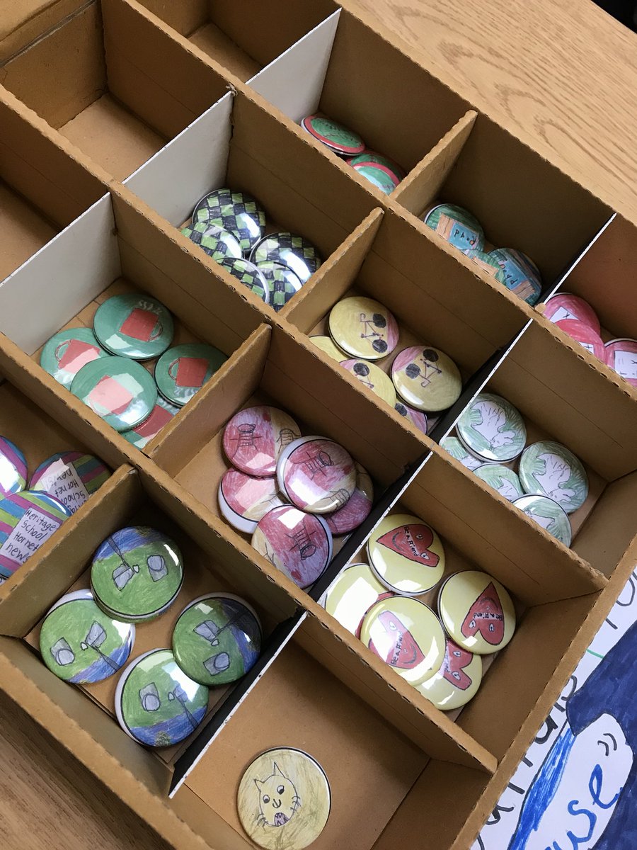 HeritageCreates's tweet photo. Buttons for a Cause is getting ready to launch next week. So excited to be collaborating with @ResourceRedding on this PBL opportunity for our students! #heritagelearn https://t.co/DNR7eCD2cX