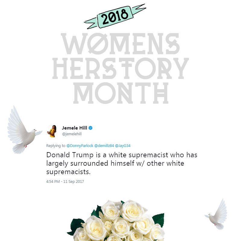 Celebrate <a href="/jemelehill/">Jemele Hill</a> -- she speaks truth to power. She's a freedom fighter! 

#WomensHerStoryMonth #WomensHerStory #WomansHistory #WomensHistoryMonth 

cc: @TheUndefeated