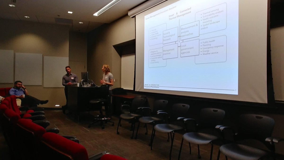 ASUHondula's tweet photo. Reviewing a framework for smart and connected management of thermal extremes with a public audience @ASUDesignSchool. @zoe_hamstead @pcoseo #NSFfunded #temptalks https://t.co/8D7NIqiXAZ