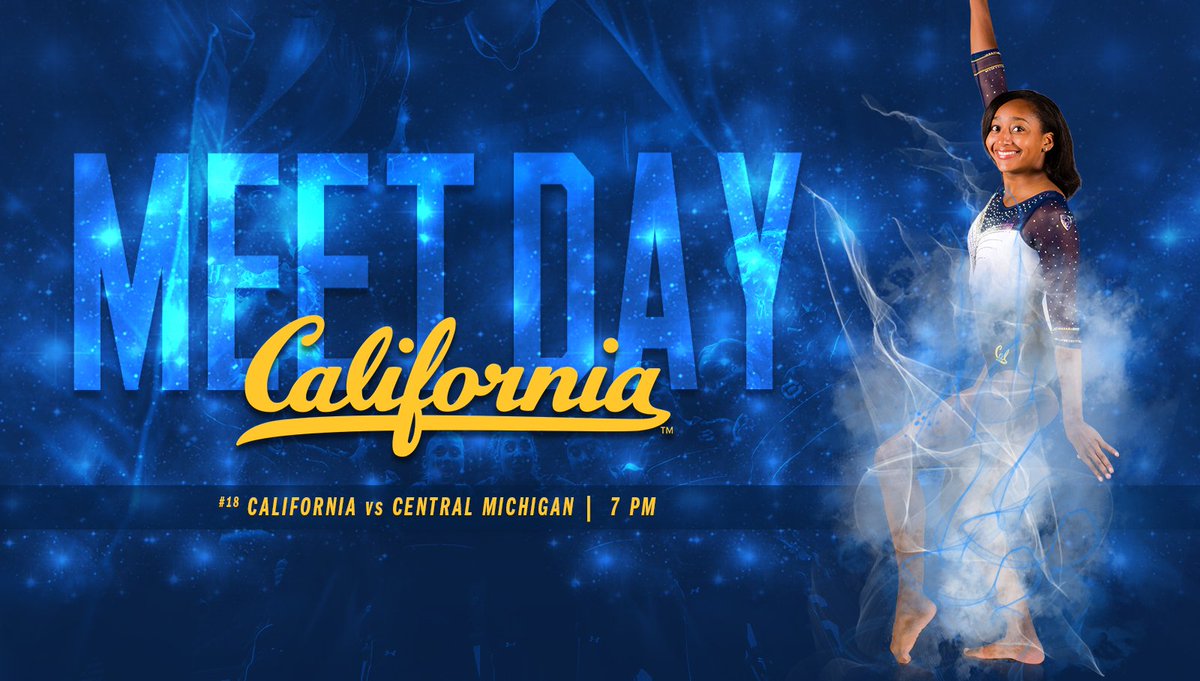 CalWGym's tweet photo. ✨ MEET DAY: Bears Host @CMUGymnastics in Senior Sparkle Night ✨
⏰: 7 p.m. PT
📍: #OurHaas
📊: https://t.co/6dczYYPzXF https://t.co/bRJj5Mfcmp