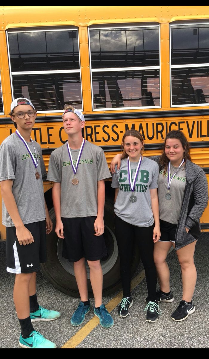 LCMBearsTennis's tweet photo. We had a great varsity tournament today. Danielle Paul and Marlaina Delarosa got second place. Jaxon Collier and Gavin Fountain won consolation. https://t.co/8px8l6p0yc