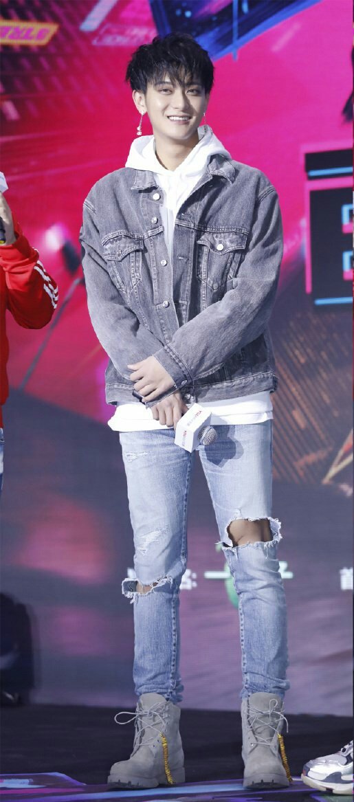 denim jacket with white hoodie