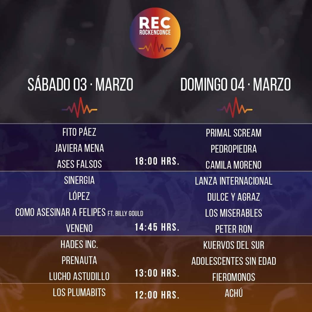 quehayenconce's tweet photo. #QueHayEnConce #FindeSemana
4ta Version Rock en Conce
REC 2018 @rockenconce
Sábado 3 y Domingo 4 de Marzo
De 12:00 hrs a 23:00 hrs
En el Parque Bicentenario
Entrada Liberada https://t.co/P39Mqtnqzq