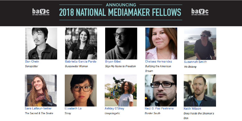 BAVCmedia's tweet photo. BAVC's 2018 #NationalMediaMakerFellows are about to be announced @truefalse #filmfestival! Read more here: https://t.co/HuXJ2W7EY0
#NMMF2018
#NMMF18
#indiefilm
#BAVC https://t.co/eOYffjZQPr