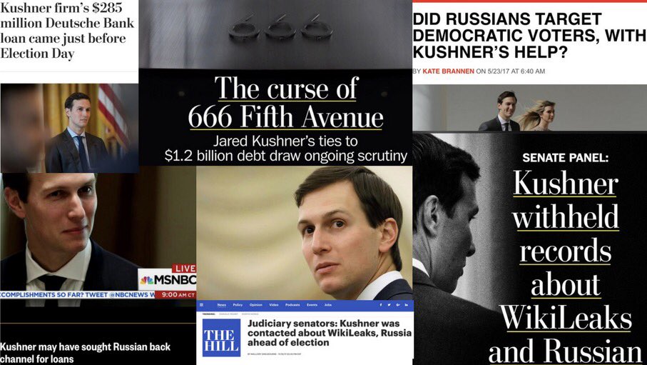 AHamiltonSpirit's tweet image. Here are some more reasons Kushner shouldn't be allowed near the White House. #FireKushnerNOW #KushnerMustGo #KushnerResign #TrumpRussia