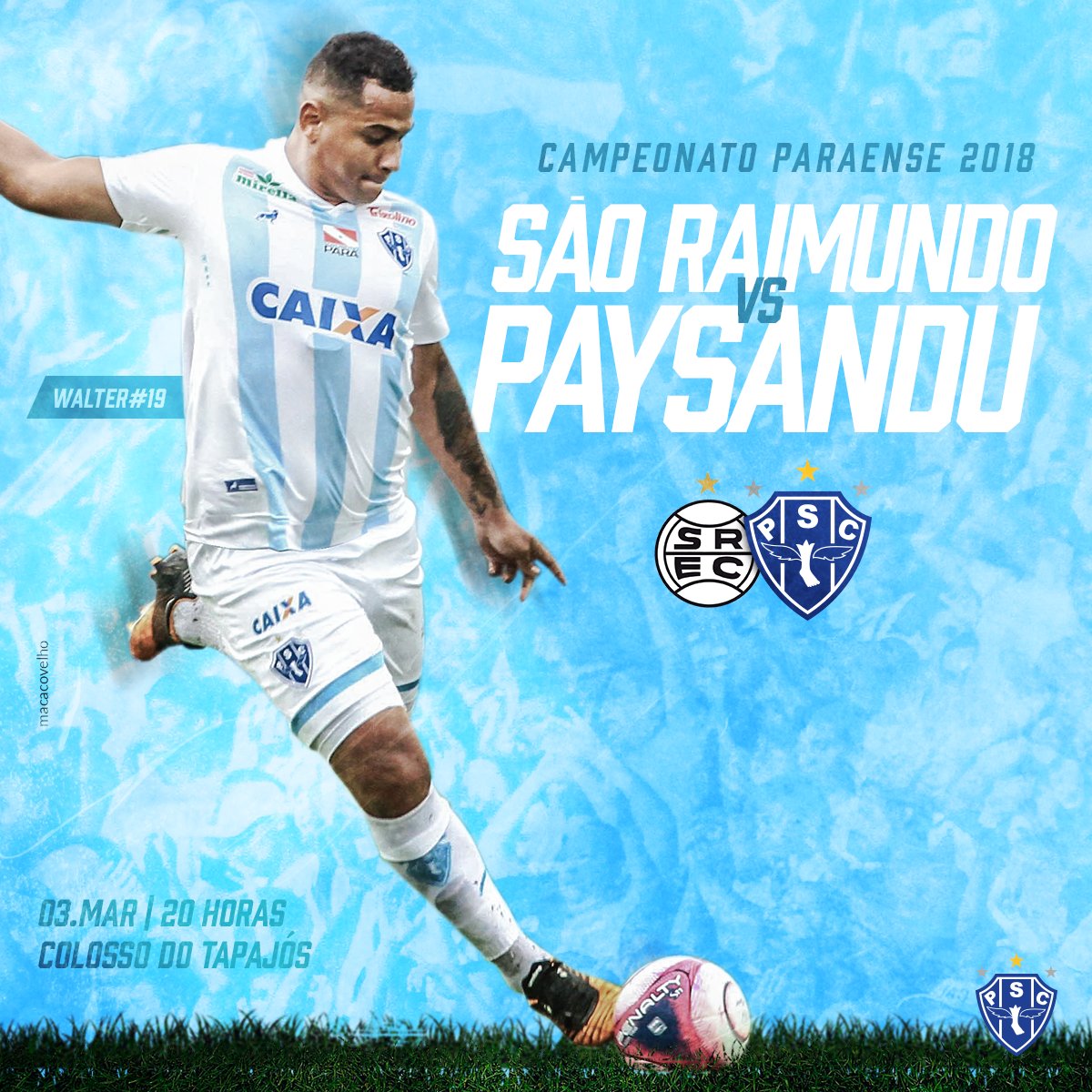 Vamos juntos pra mais um confronto pelo Campeonato Paraense. Pra cima, Papão! 🐺👊🏼

📅 03.03
⏰ 20h
📍 Estádio Colosso do Tapajós
📺 Tv. Cultura 

#AquiÉPaysandu