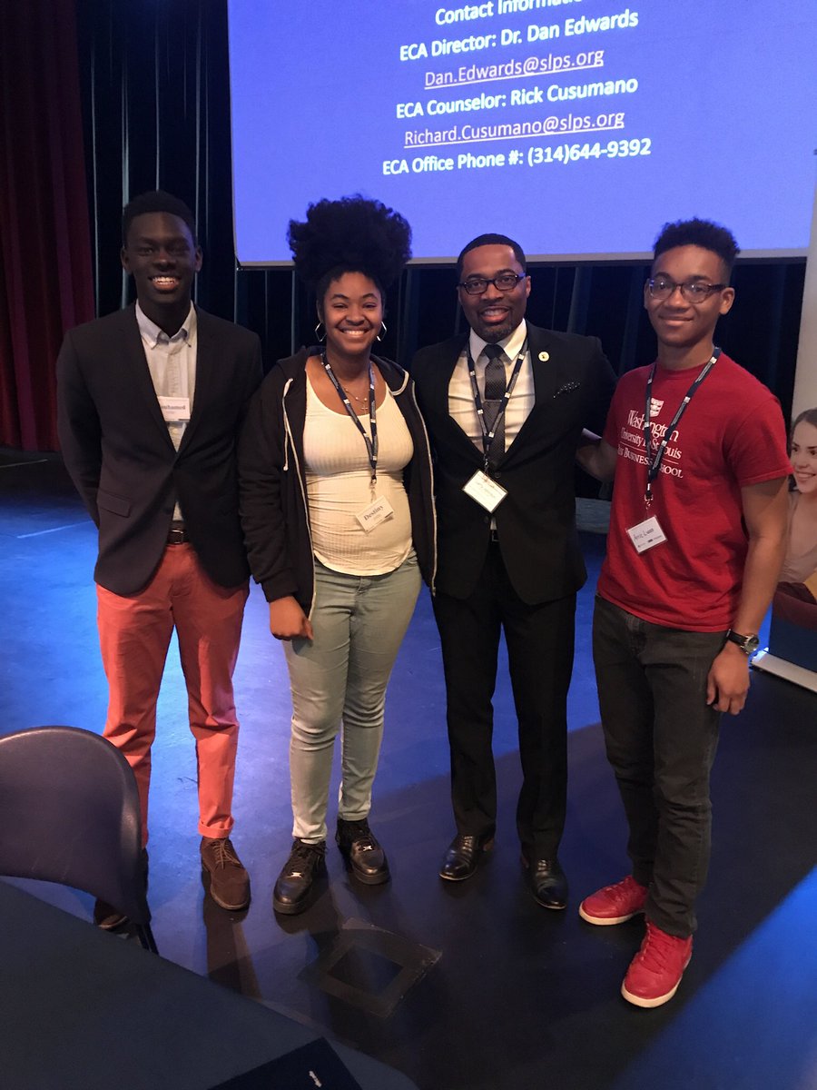 DrLarryDJohnson's tweet photo. Mouhamed, Destiny, and Arric are enrolled in the Early College Academy at the Forest Park campus. #SLPS #STLCCFP https://t.co/Yl5at9gF9M