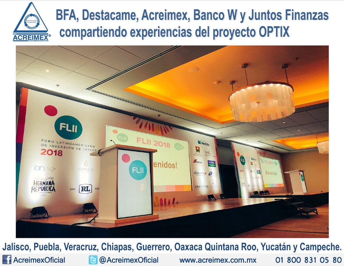 AcreimexOficial's tweet photo. Instituciones financieras formando #alianzas efectivas, acortando el ciclo de "ventas" y profundizando el impacto de las soluciones de #InclusionFinanciera. #OPTIXproject @FLII2018 @destacameCL @JuntosGlobal @BancoWOficial Gracias @BFAGlobal https://t.co/NO6NqMzEj2