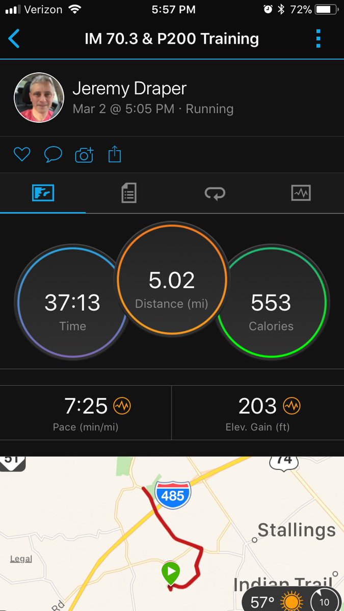JeremyFDraper's tweet photo. 6 months ago I was happy to go sub 8:30 for 3-4 miles. Today, while my 2.0 rode her bike along side, I ran &amp; accomplished this 👇🏻

#IM703training #beat2014 #P200training @F3Area51 @F3UnionCo https://t.co/wswgubdtWb