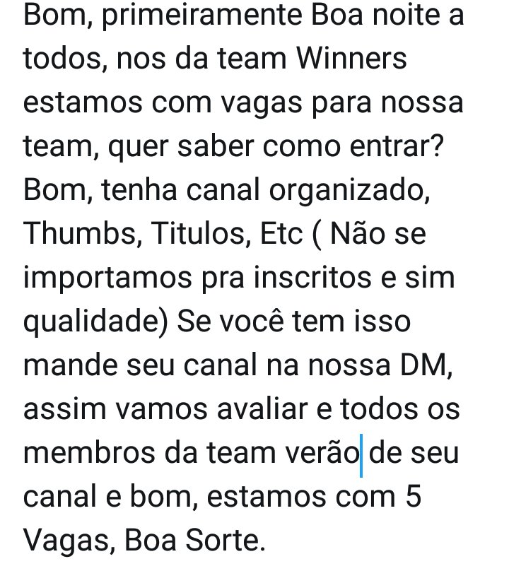 WinnersMobile_'s tweet photo. Regras Para Entra Na Team. https://t.co/OjWYgHKt5V