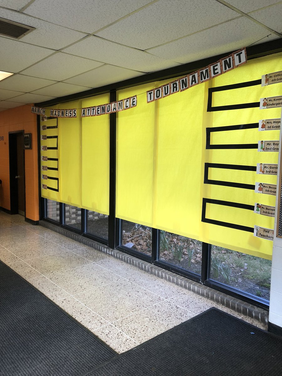MrsBurnett_4600's tweet photo. The brackets are up, the kids are excited!! Stay tuned for spirit week, celebrations, and prizes to come! @attendanceworks https://t.co/MJ02s7112n