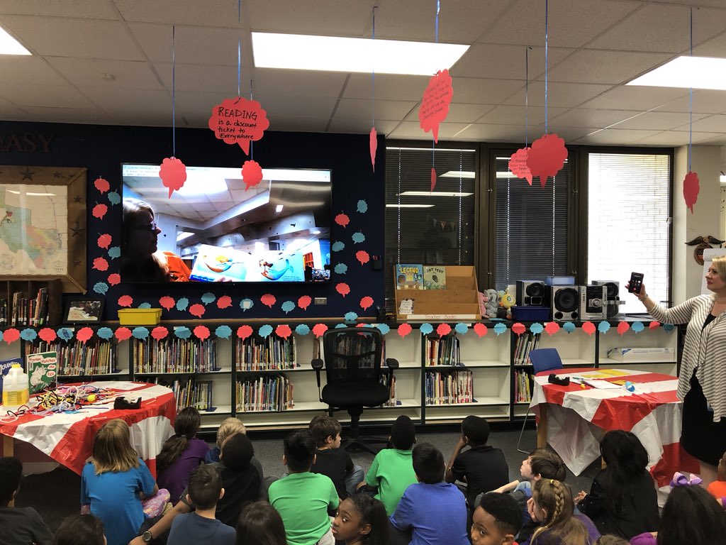 beasley_pride's tweet photo. 3rd grade literally read across America! Thank you to our former principal, Mrs. Kovalcik, for reading to our students all the way from Virginia today. #BeasleyPride https://t.co/FeVpJ6XZpo