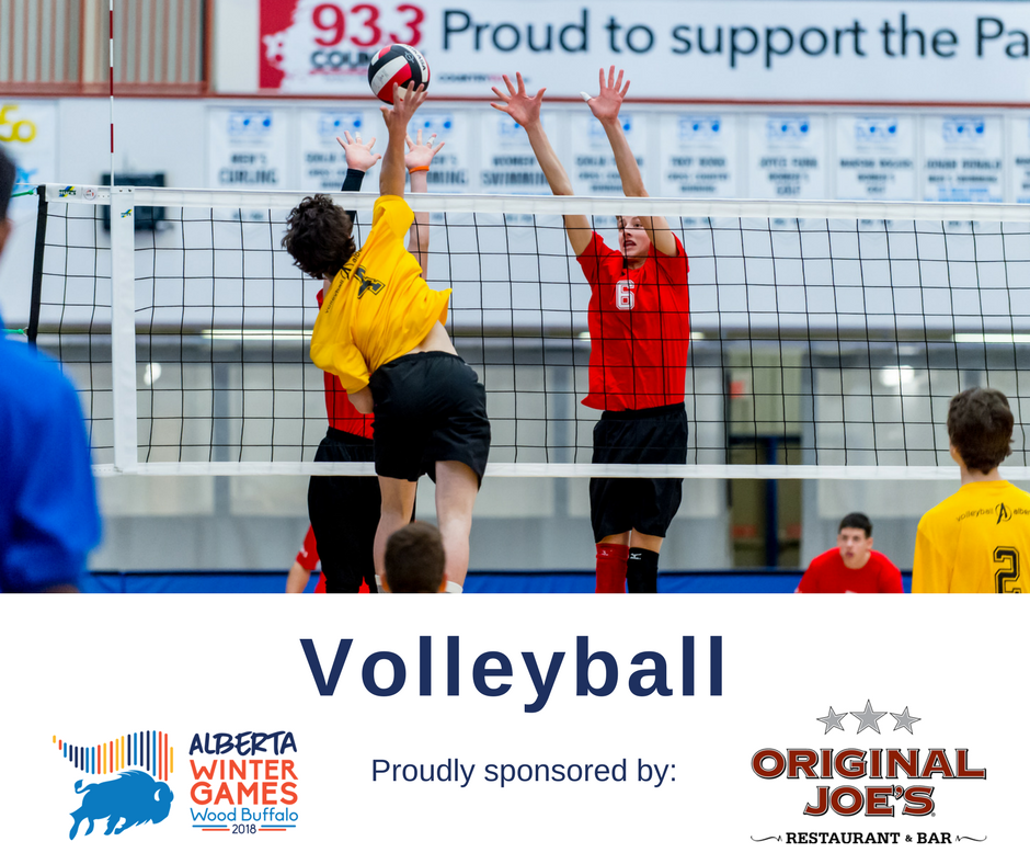 Thank you <a href="/originaljoes/">Original Joe's</a> for being our sport sponsor for Volleyball.

See more photos of Volleyball from the 2018 Wood Buffalo Alberta Winter Games here: bit.ly/2t75kt6 #YMM #RMWB