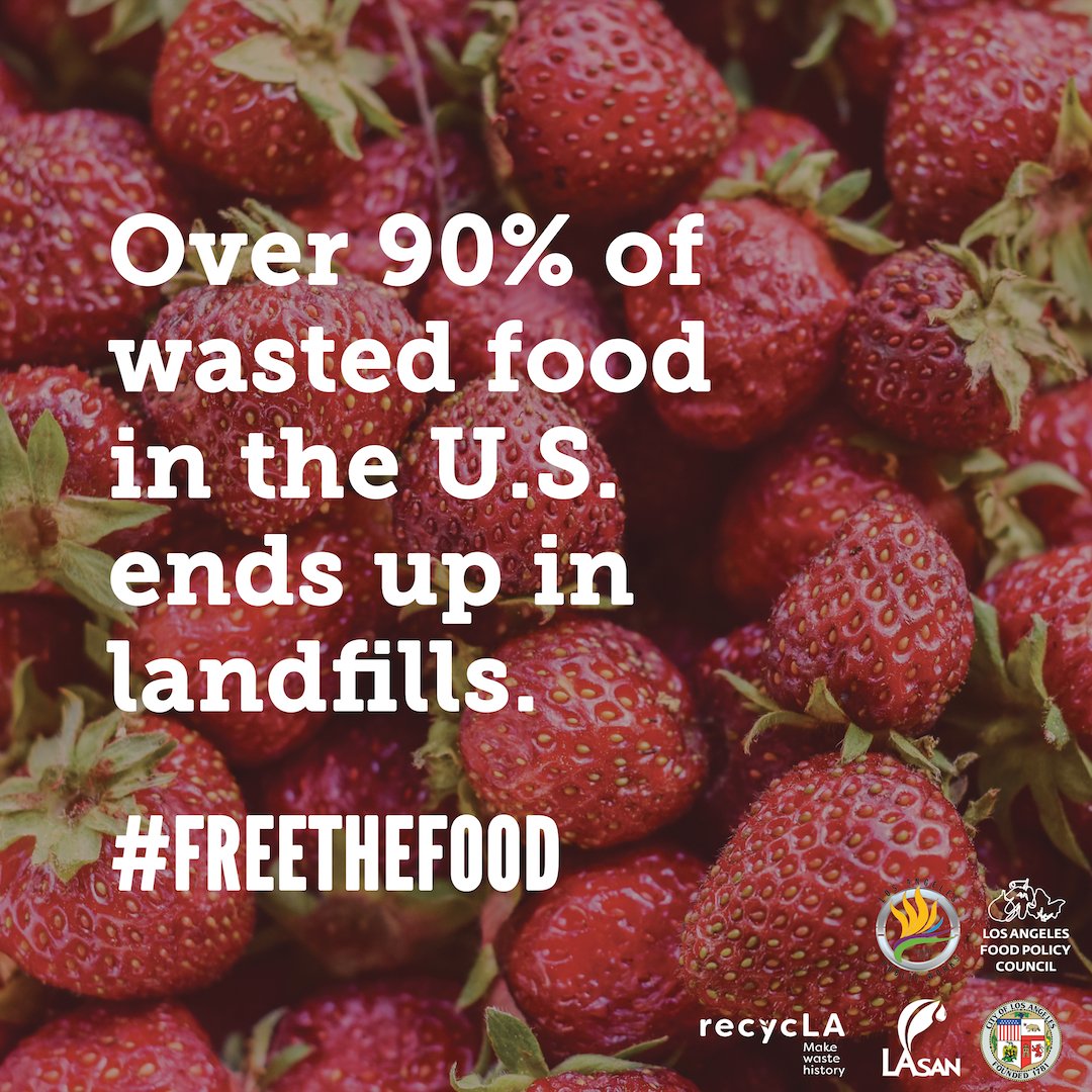 LACityDPW's tweet image. How do you work to fight #foodwaste at home to help #freethefood from our #LA landfills? Be sure to tag us and @GoodFoodLA, use #FreetheFood so we can share your tips and tricks. Together we can make an impact! #FoodWasteChallenge #FreetheFoodFriday