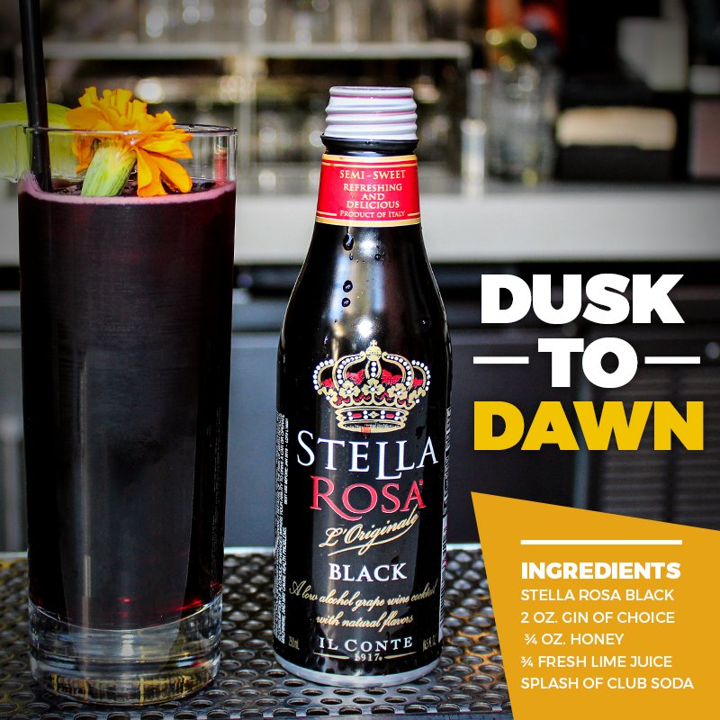 stellarosawines's tweet photo. Get into the #Oscars spirit at home with this #cocktail! Inspired by the Darkest Hour, Dusk to Dawn is made with #StellaBlack, gin, honey, fresh lime juice and a splash of club soda. Cheers! #Stellabrate #TastetheMagic https://t.co/bmTbBIr0hB