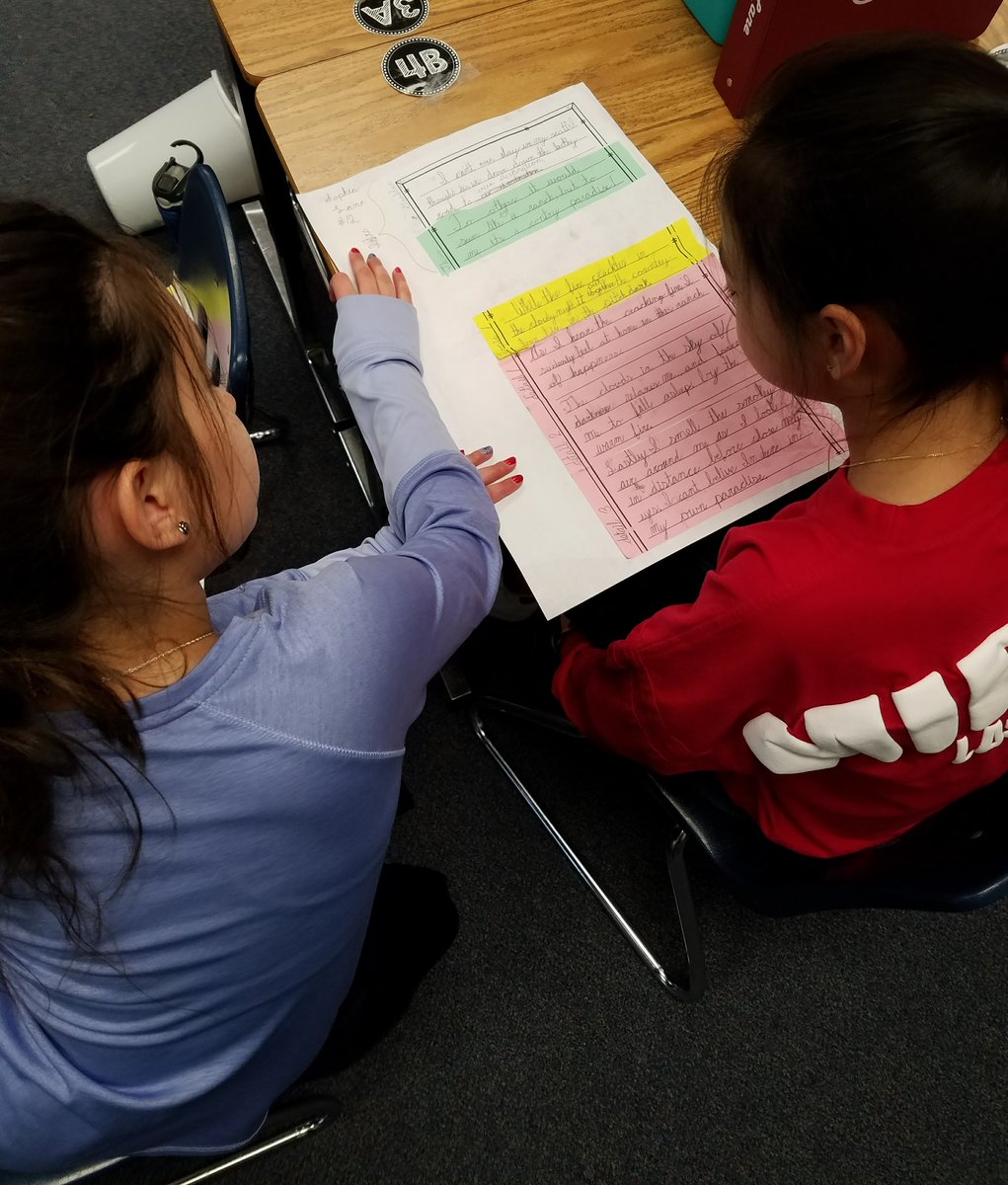 I am so proud of these bears for being eager to give and receive feedback during peer writing conferences today! #bearshine <a href="/bears4thgrade/">Bennett 4th Grade</a>
