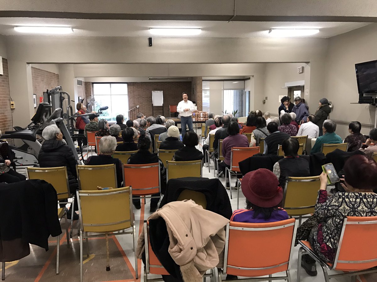 handongontario's tweet photo. Taking a break from Queens Park to spend time with senior residents of #TrinitySpadina #Spafy! We must continue to support healthy & happy lifestyles to those we hold dear https://t.co/4Hlv3kWNJV #onpoli https://t.co/oyzx508sUt