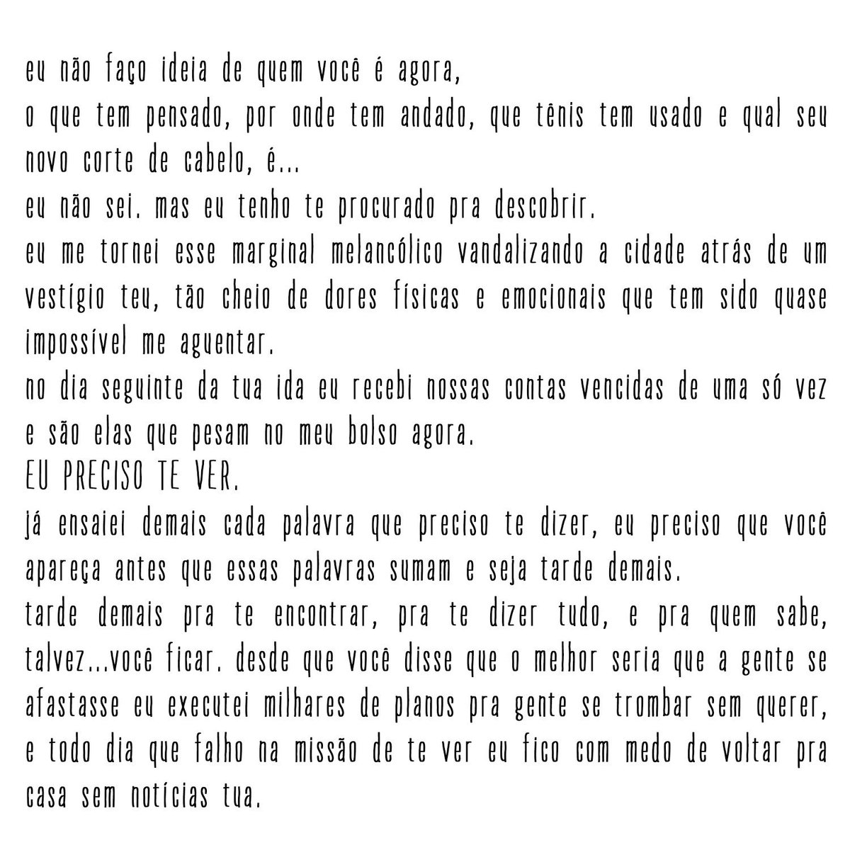 bentinho on X: carta número 4: me desculpa por sofrer mais do que devia,  você nem merece todo esse meu sofrimento. desculpa por querer te ligar todo  dia, por ficar sofrendo pelas