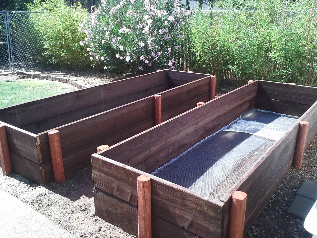 thomas_lndscape's tweet photo. Pressure treated Planter boxes with expanded metal to keep out gophers.
#gophers #expandedmetal #planters #planterboxes #vegetables #garden #gardening https://t.co/mkOZzqvJHG