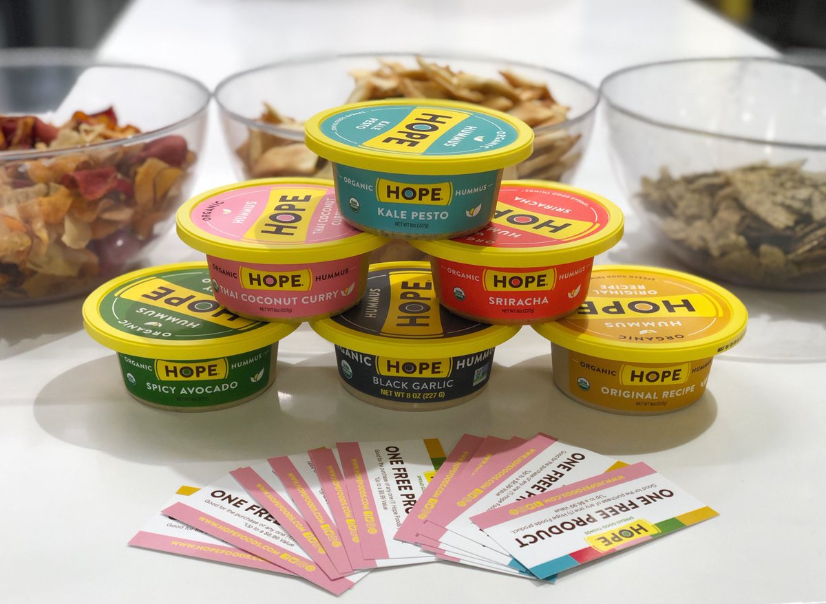 Wpromote's tweet photo. Shoutout to @hopehummus for stopping by with the *perfect* snack to help us power through to the weekend! Please come back anytime. ❤️  #spreadgoodthings #wproperks https://t.co/l6b5JZP8Iv
