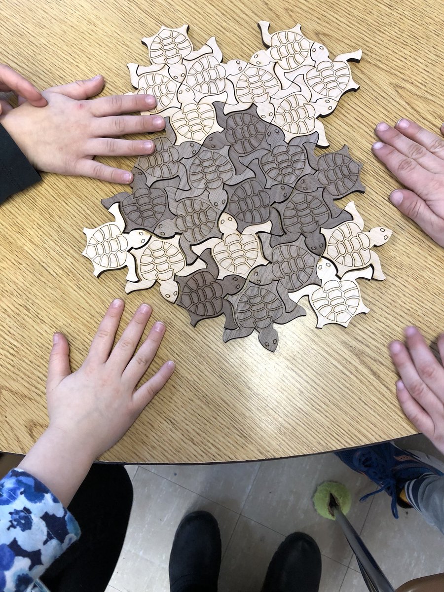 mdoconnell16's tweet photo. The fun continues @PFDoyonSchool   Today we explored with your #21stCenturyPatternBlocks and shared the #TilingTurtles with new friends. Thank you @Trianglemancsd https://t.co/PxnwJqx0Mg