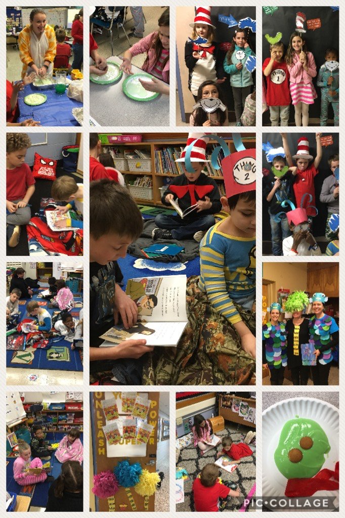 Tons of reading and Dr. Seuss fun today with Ms. Alves and Mrs. Fanner's students.  piccollage.com/_8BSEgokM