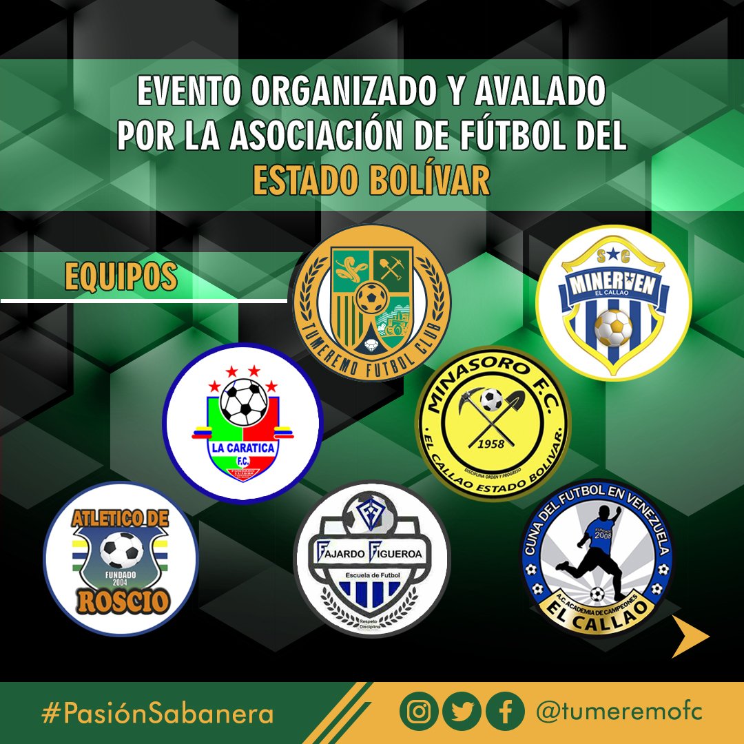 TumeremoFC's tweet photo. MAÑANA COMIENZA LA GRAN LIGA DEL SUR (LIFUSEB)⚽💚
.
Estamos listos para participar en este evento que une a todo el SUR DE BOLÍVAR en sus categorías menores y femenina.
Vamos todos apoyar nuestros colores Pasión Tumeremo #pasionsabanera 😎⚽
#futbol #torneo #ligadelsur #tumeremo https://t.co/6fsFPzxB05