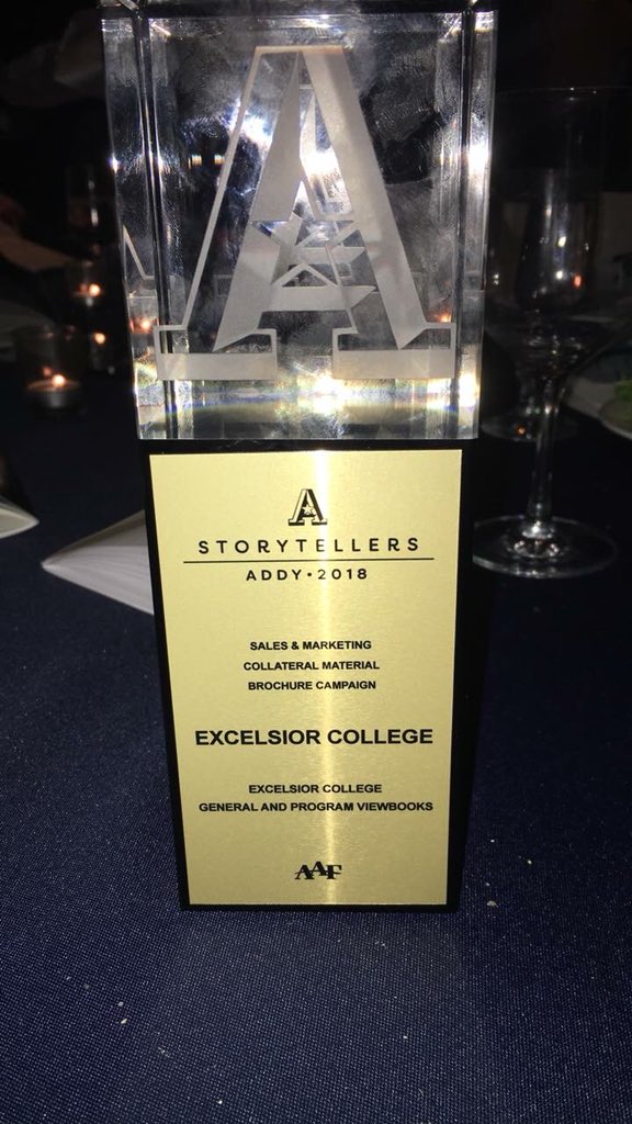 ExcelsiorUniv's tweet photo. A big #congratulations to our marketing team who just won GOLD at the Albany ADDY awards. Thank you for all you do! https://t.co/b13XcmC9Rf