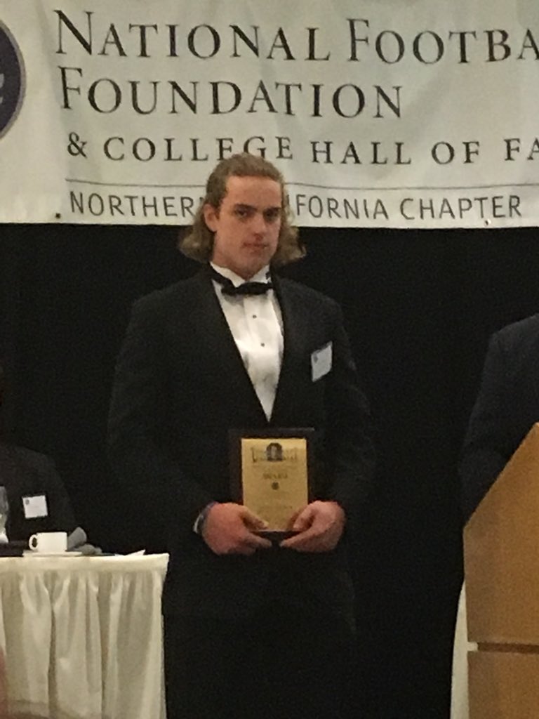 Senior Peter Brown honored at the National Football Foundation Hall of Fame Scholarship Dinner for his recording breaking year and outstanding academic achievements.  Now heading to Naval Academy to play football and serve our Country.  #blessed