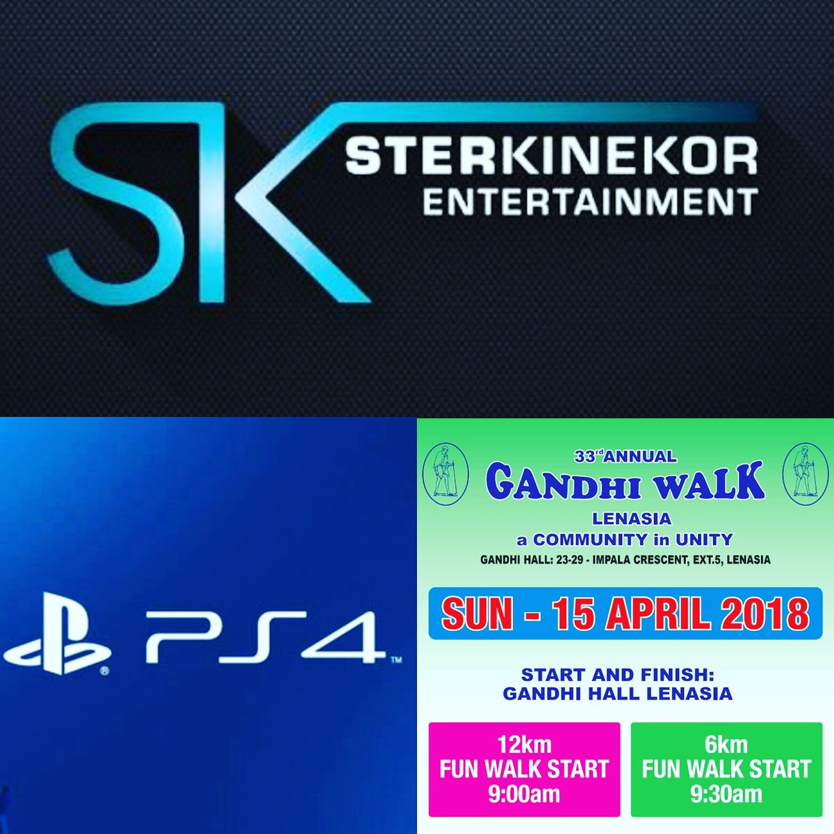 GandhiWalkLENZ's tweet photo. GET READY FOR PLAYSTATION GAMING @ GANDHI WALK 2018!

We welcome Ster Kinekor Entertainment as our official gaming partner for #GandhiWalk2018

#GandhiWalk - a Community in Unity! https://t.co/l4FRkO5Nby