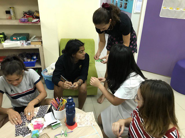 Rosebery_House's tweet photo. Next it was origami. Ayana, Miina and Kiki leading the way. Thank you girls. https://t.co/Nyxhg43DU0