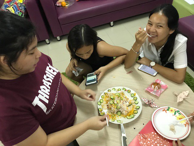 Rosebery_House's tweet photo. Winner of the sushi cake competition. Afterwards eating it!! https://t.co/tCbJGod6SQ