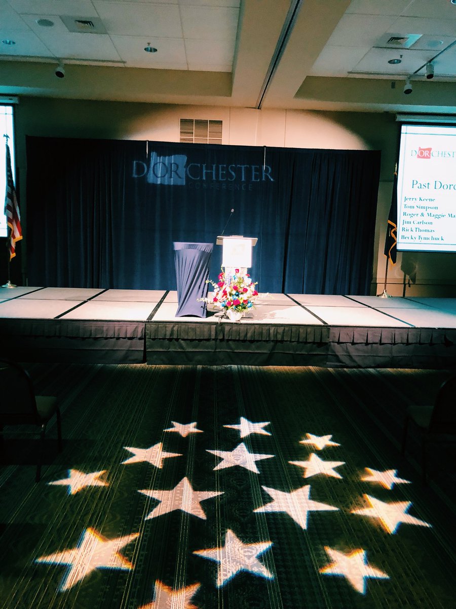 DorchesterConf's tweet photo. Getting ready for our speaker of the evening... KEVIN JACKSON!!! Our program starts at 7! 
#dorchesterconference2018 https://t.co/Fp8nt9nXvu