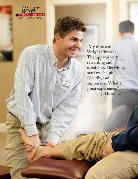 WrightPhysical's tweet photo. “My time with Wright Physical Therapy was very rewarding and satisfying. The whole staff was helpful, friendly, and supportive. What a great experience.” https://t.co/kjllj9OSmZ