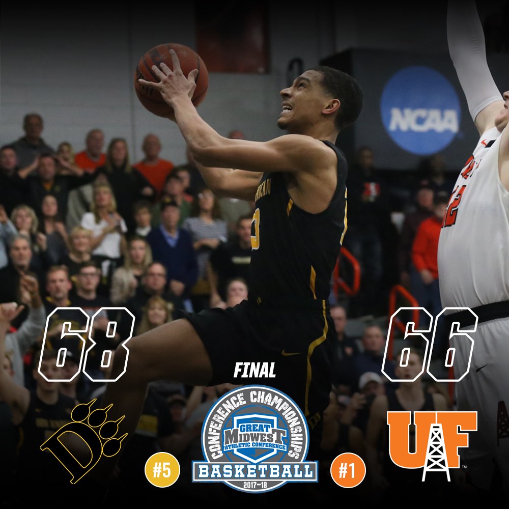 GreatMidwestAC's tweet photo. #G_MAC MBB 🏀 Semifinal | FINAL

Pandemonium erupts as No. 5 Ohio Dominican stuns No. 1 Findlay in Croy; Michael Scott (not from The Office) scores the game-winning layup with 0.2 seconds left https://t.co/HeSYJXAuKK
