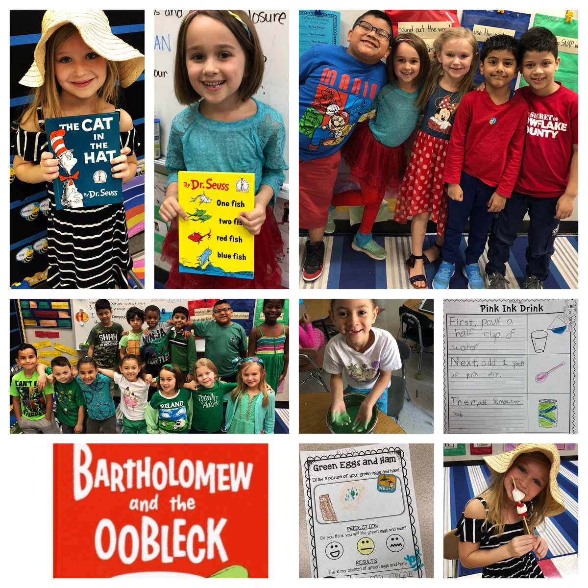 Happy Birthday Dr. Seuss! 📚#ReadAcrossAmericaWeek #CatintheHatKabobs #HowtomakePinkInkDrink #GreenEggs&amp;HamareSOGOOD #OOBLECKFUN #Funinfirst <a href="/DurantEagles/">Durant Elementary</a>