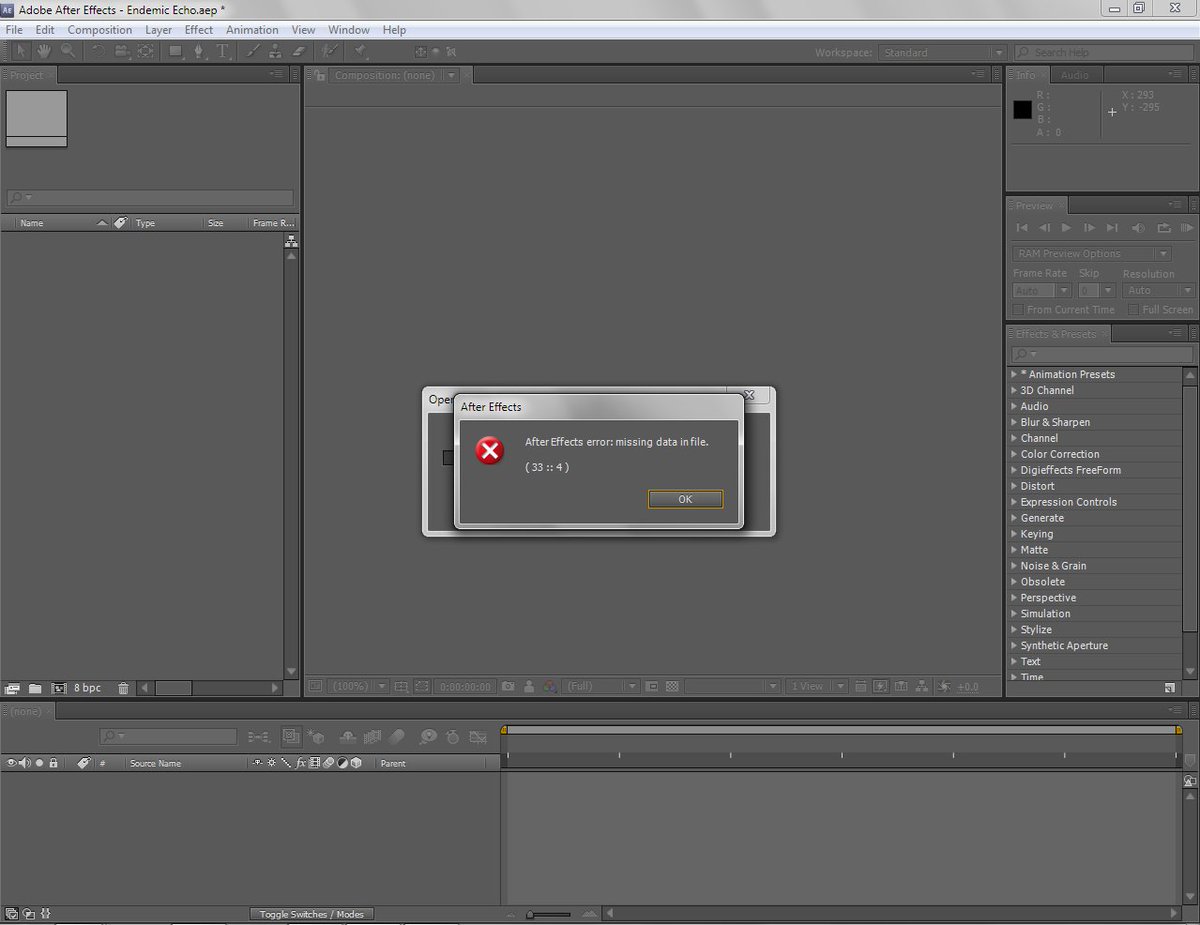 hallowtek's tweet image. (( Pic below is the #EndemicEcho project file.  It contained -everything- audiovisual for the plot, save for raw output from DAZ Studio.  Movie templates, the map, all of it.

Lost it today after having to force restart the comp.  Tried everything I can think of to recover it. ))