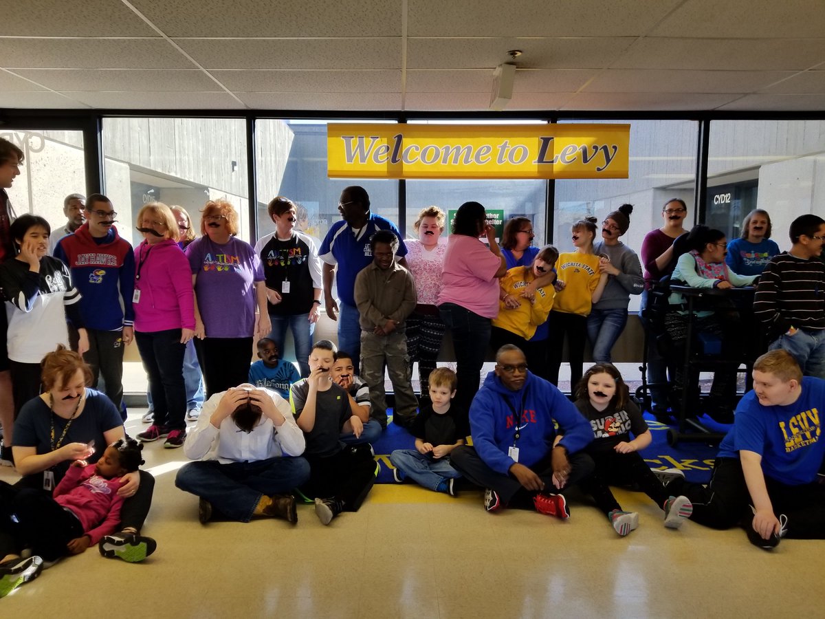 LevySpedEdCtr's tweet photo. Read Across America Spirit Week... Today was moustache day at Levy! Denise Chichester did a great job coordinating our week. We all had a ton of fun! We ended the day today with popcorn! Amazing things happen here!!#WPSProud https://t.co/OeziB1jsgi
