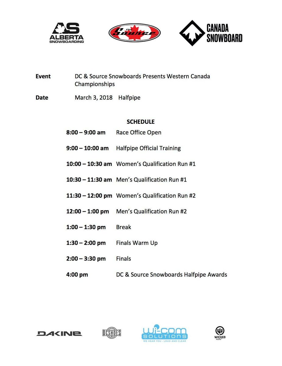 Tomorrow’s schedule