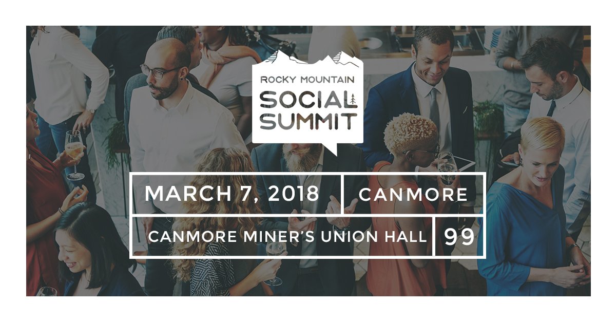 RockySocial's tweet photo. Purchase your ticket to #RockySocial18 now. https://t.co/Gd02wz4kOI #yyctraining #canmoretraining #socialmedia #canmorebiz https://t.co/YNWxGDO81V