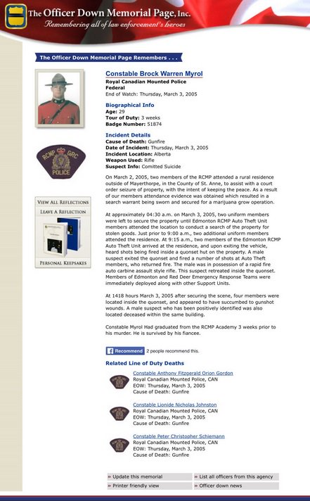 460km's tweet photo. In memory of Constable Brock Warren Myrol @RCMPFoundation

End Of Watch: March 3, 2005

#HeroesInLife #HerosEnVie @CPPOM

⚫️🔵⚫️ 

#MayerthorpeFour https://t.co/eyIJHh3n0c