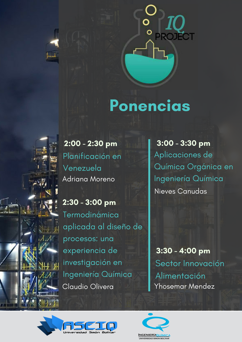 CEIQUSB's tweet photo. Conoce lo que tenemos preparado este viernes de semana 9. El #IQProject es un evento en el cual se darán conocer maravillosos proyectos de diversas áreas en las que puedes desarrollarte como Ingeniero Químico, de la mano de los expertos. https://t.co/4NIHBmGrq0