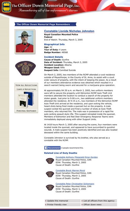 460km's tweet photo. In memory of Constable Lionide Nicholas Johnston @RCMPFoundation

End Of Watch: March 3, 2005

#HeroesInLife #HerosEnVie @CPPOM

⚫️🔵⚫️ 

#MayerthorpeFour https://t.co/DBFuZpR3cw