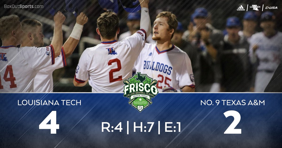 BALLGAME! Tech hands No. 9 Texas A&amp;M its first loss of the season in a 4-2 final! Matt Miller earned his first win and Kent Hasler nailed down his second save. Tanner Huddleston with a big 3-run home run in the win.