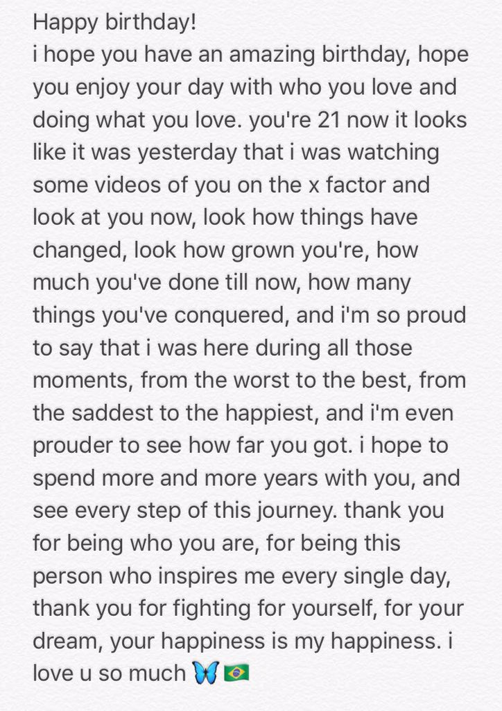 Happy birthday! i wrote something for you. te amo   